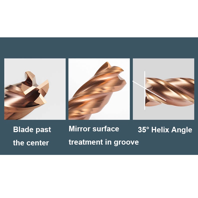 Mũi Phay 4 Rãnh Cacbua 6mm-20mm HRC55 Bằng Thép Vonfram Chuyên Dụng Cho Kim Loại