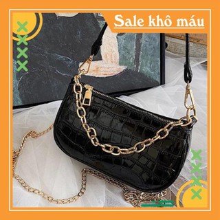 Hg2810 h túi kẹp nách nữ da vân cá sấu dây xích