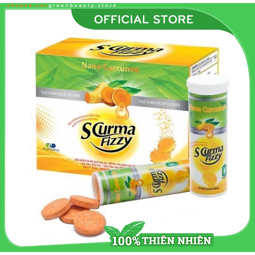 Scurma Fizzy - Viên Sủi Dạ Dày Nano Curcumin Hộp 2 Tuýp