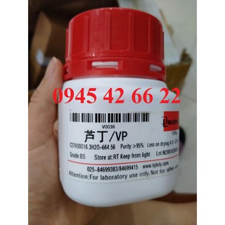 Hóa chất Rutin trihydrate 95% - VP, Quercetin-3-rutinoside；Vitamin P, Rutoside；Sophorin；Globularicitrin - C27H30O16.3H2O
