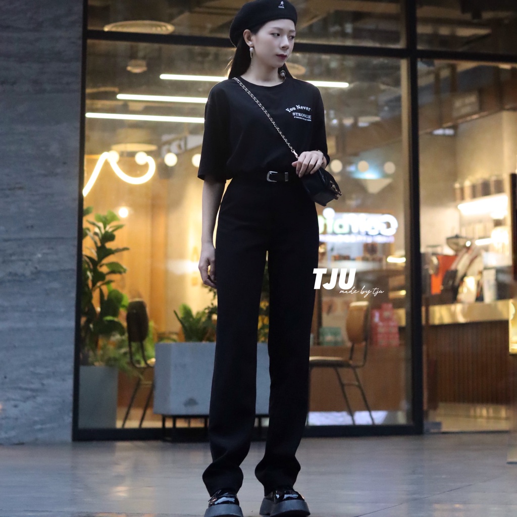 Quần dài nữ cạp vừa ống đứng tôn dáng, ulzzang, Hàn Quốc, thiết kế T-Ju (Doris)