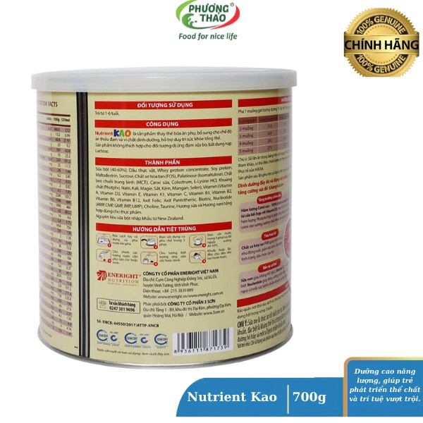 Sữa bột Nutrient KAO 700g Date T7.2023