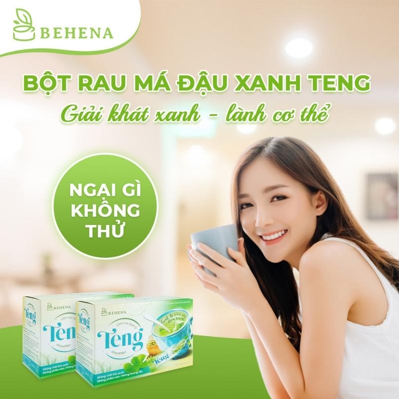 Bột rau má đậu xanh Teng Behena uống liên thanh nhiệt mát gan detox Lecomax BRMDX01