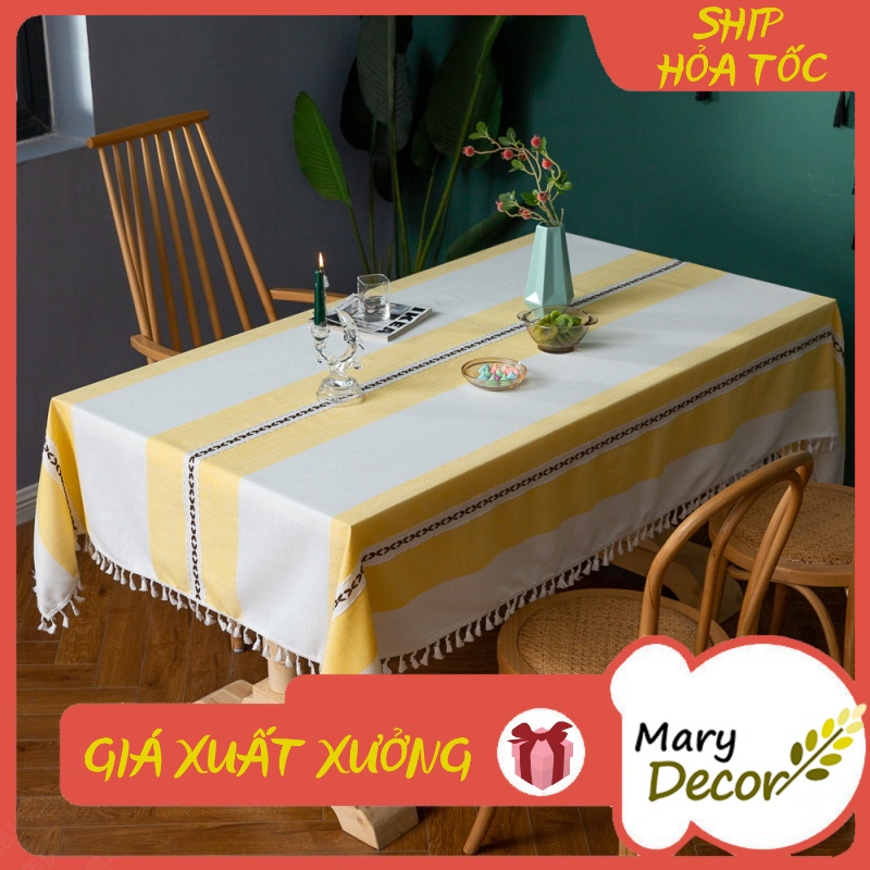 Khăn trải bàn cao cấp Mary Decor chất liệu cotton thêu - KBCC20