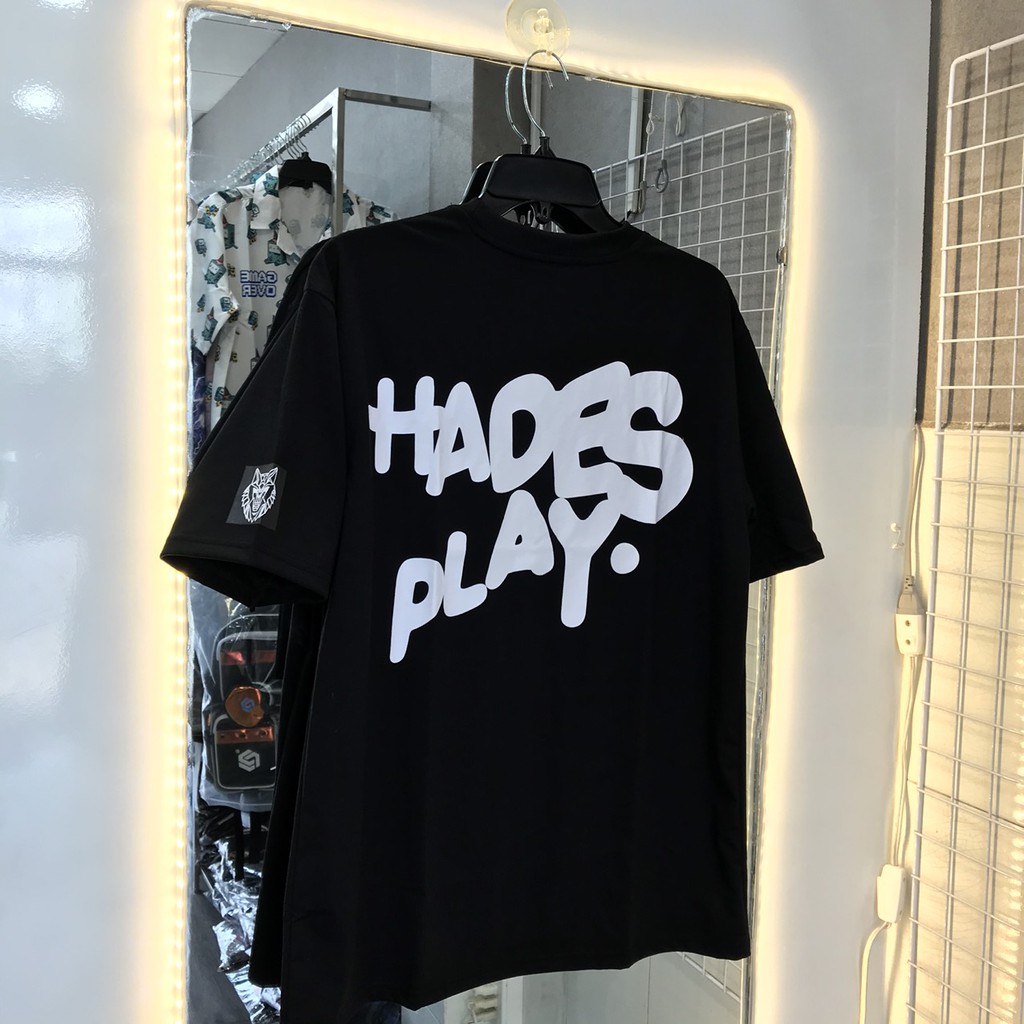 Áo thun Hades Play hồng ruốc form rộng tay lỡ phong cách unisex cho nam và nữ MAYLANSTOR | BigBuy360 - bigbuy360.vn