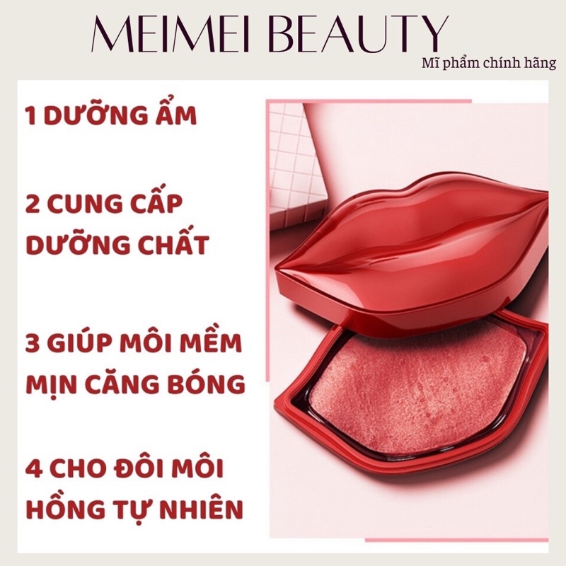 Mặt nạ môi BIOAQUA CHERRY 60g Hộp 20 miếng, mặt nạ ngủ cho môi ban đêm, ban ngày giảm thâm 1 HỘP MN18