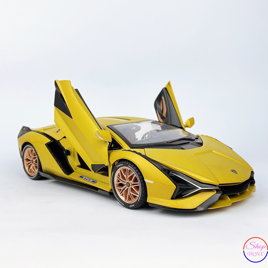 Xe mô hình sắt LAMBORGHINI SIAN FKP 37 TẶNG KÈM BIỂN SỐ Tỉ Lệ 1:18  hãng Weituo