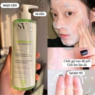 Sữa Rửa Mặt SVR Sebiaclear Gel Moussant Pháp 200ml - 55ml - Kim Quyên Cosmetics