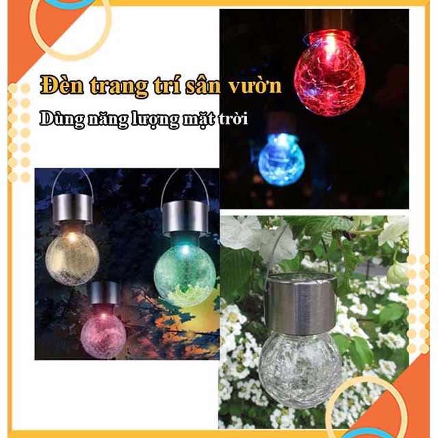 Bộ Đèn năng lượng mặt trời có ánh sáng trắng dùng để trang trí sân vườn  hình tròn loại cắm đất 0405