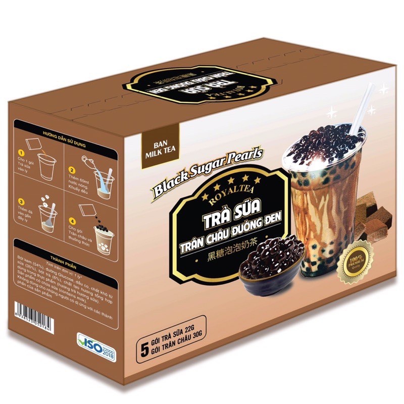 Trà Sữa Trân Châu Royal Tea Tự Pha Vị Chân Trâu Đường Đen [ 8 SET] ĂN VẶT  - SIÊU NGON | BigBuy360 - bigbuy360.vn