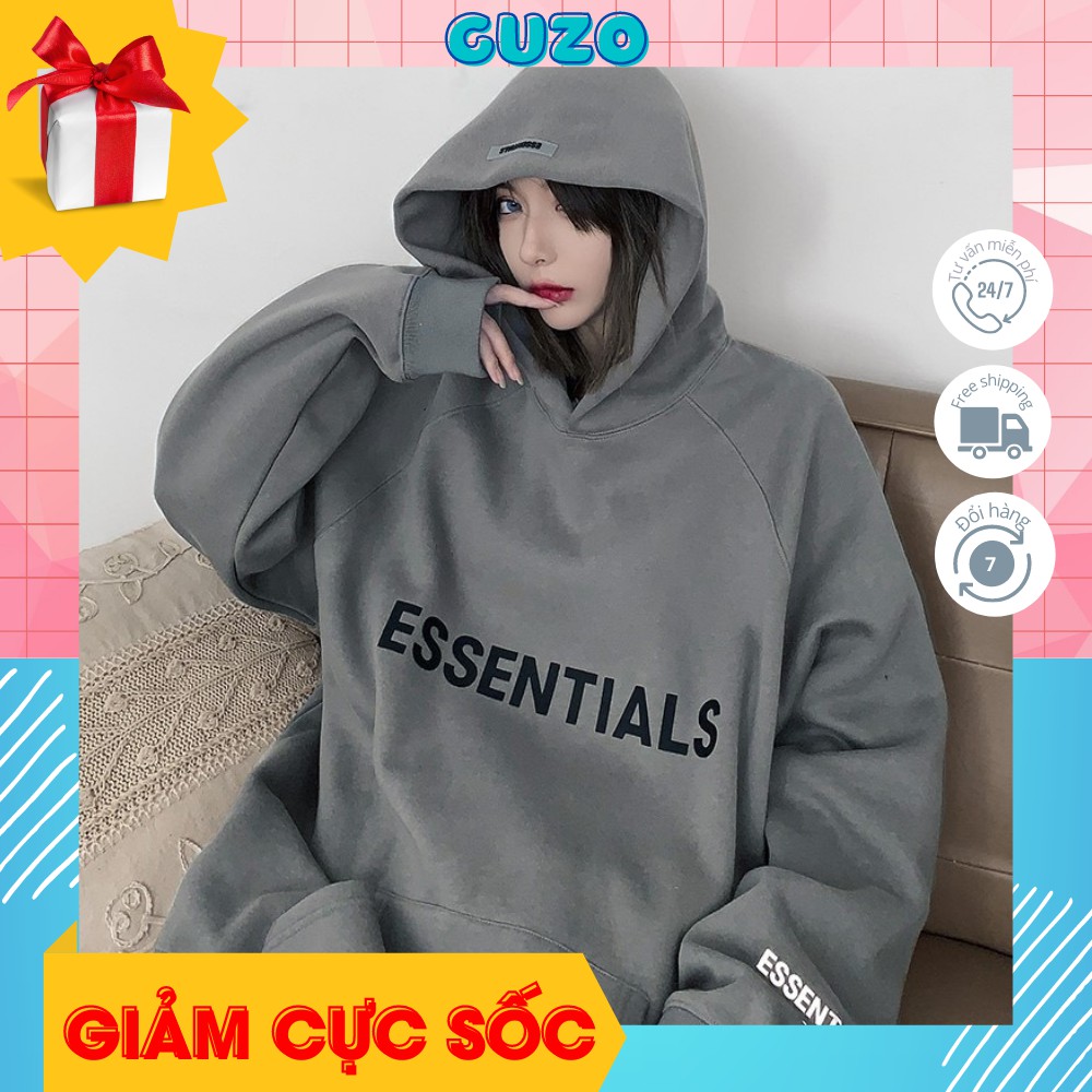 Áo Hoodie Essential Nam Nữ Form rộng Unisex, vải Nỉ mềm đẹp có mũ phong cách Hàn Quốc [KÈM QUÀ TẶNG] | BigBuy360 - bigbuy360.vn