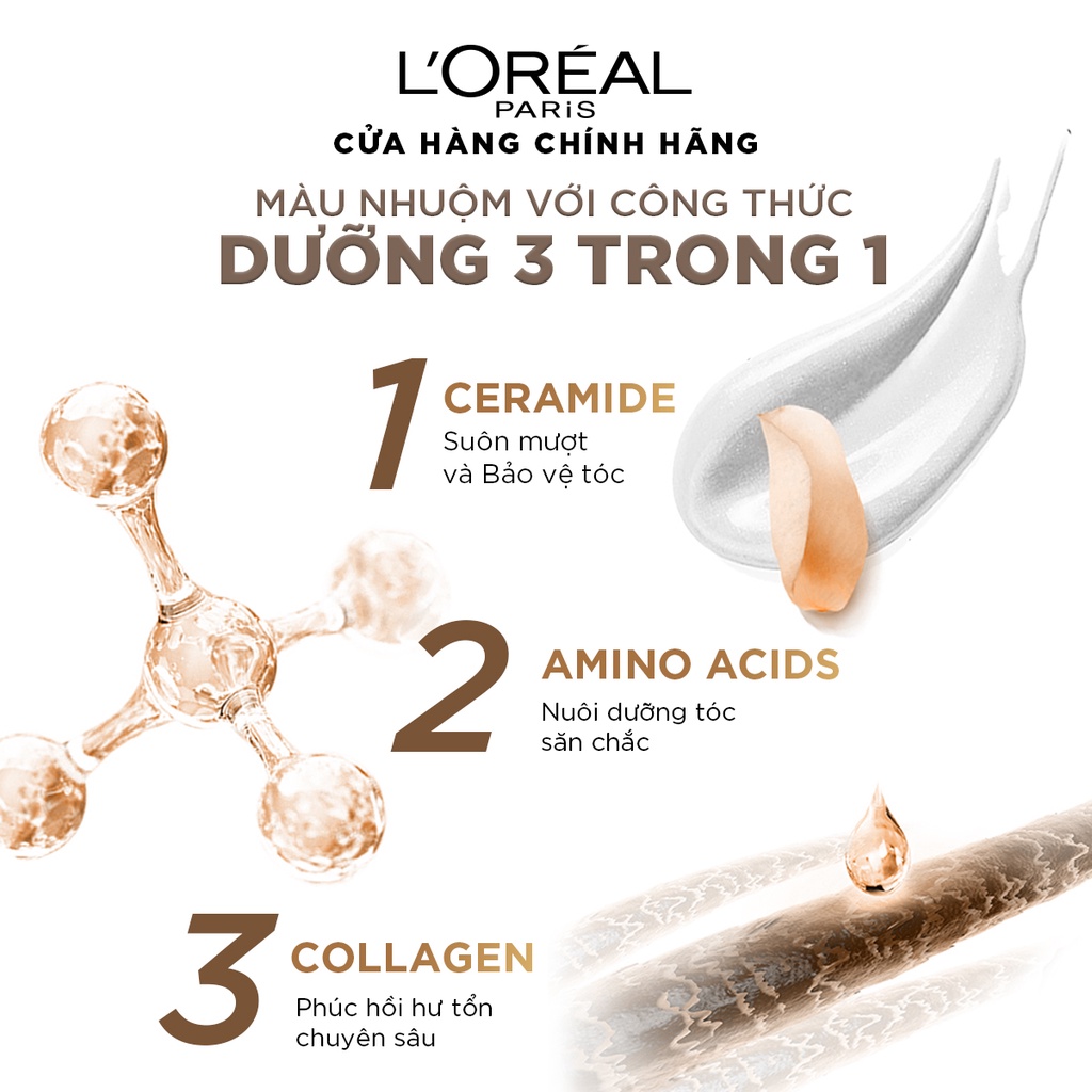 Kem nhuộm dưỡng tóc sâu L'Oreal Paris Excellence Fashion 172ml với tông màu thời trang