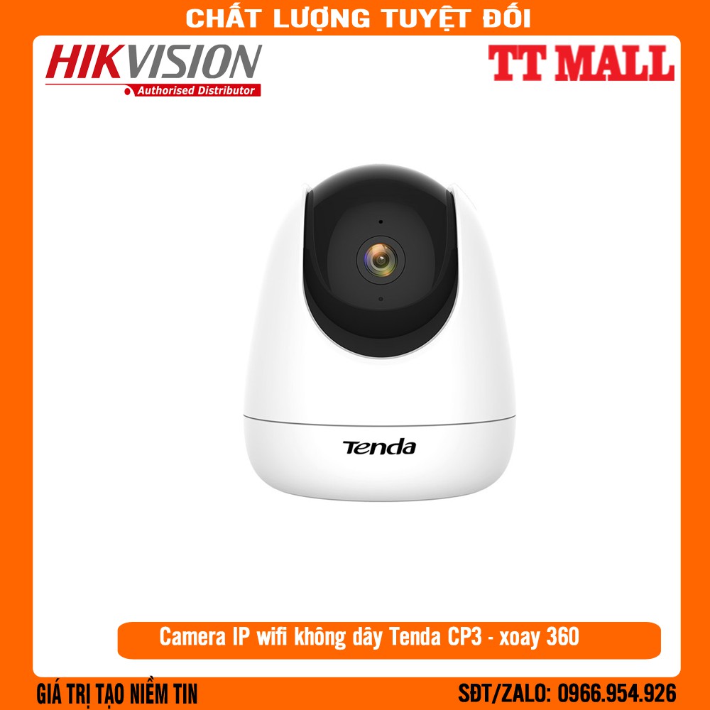 Camera IP Wifi Tenda -CP3 Full HD 1080P - Xoay 360 độ - Đàm thoại 2 chiều - Tặng kèm thẻ nhớ tùy chọn