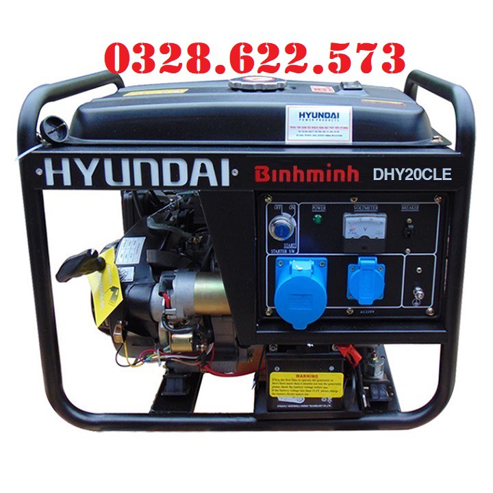 Máy Phát Điện Hyundai Chạy Dầu 1.7KVA-1.9KVA DHY20CLE