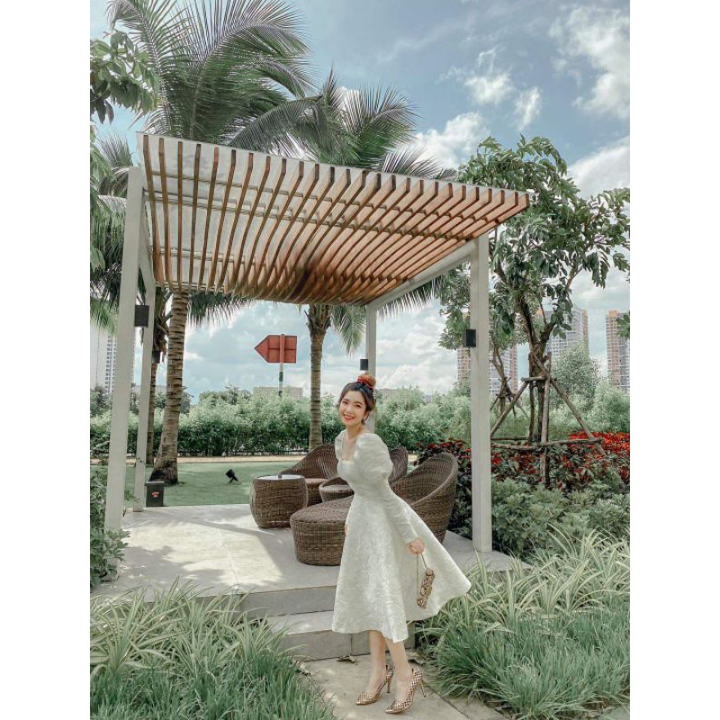 Đầm gấm hoa nổi- kèm video và hình thật sản phẩm | BigBuy360 - bigbuy360.vn