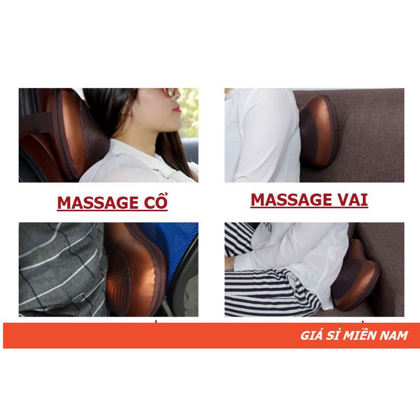 Gối Massage Hồng Ngoại 8 Bi Cao Cấp Nhật Bản - Có Thể Điều Khiển Tốc Độ Massage