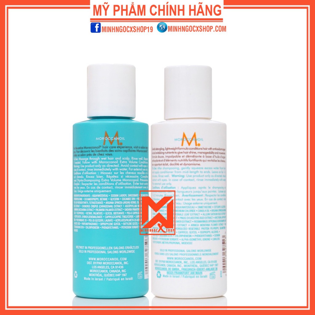 ✅[ MOROCCANOIL ] DẦU GỘI XẢ TĂNG PHỒNG MOROCCANOIL VOLUME 70ML CHÍNH HÃNG