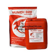 Munich G20 25kg Vật liệu chống thấm nhà vệ sinh gốc xi măng 2 thành phần, sàn mái, ban công