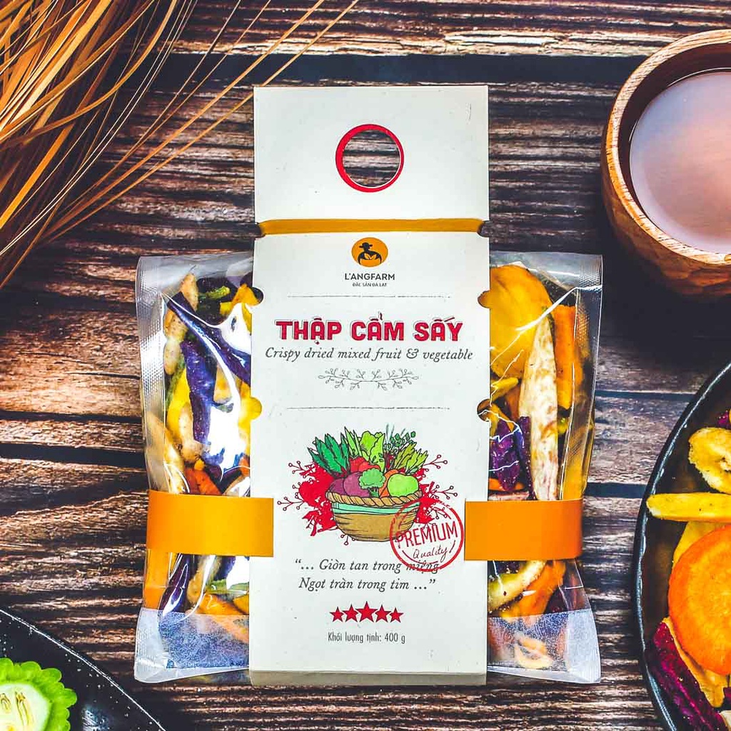 Thập cẩm sấy L'angfarm, 400g, bịch, mẫu mawashi