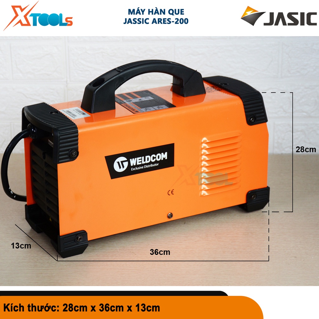 Máy hàn que Jasic ARES-200, máy hàn TIG quẹt, dòng hàn 10A - 200A, đường kính que 1.5mm - 5.0mm [CHÍNH HÃNG][XTOOLS]
