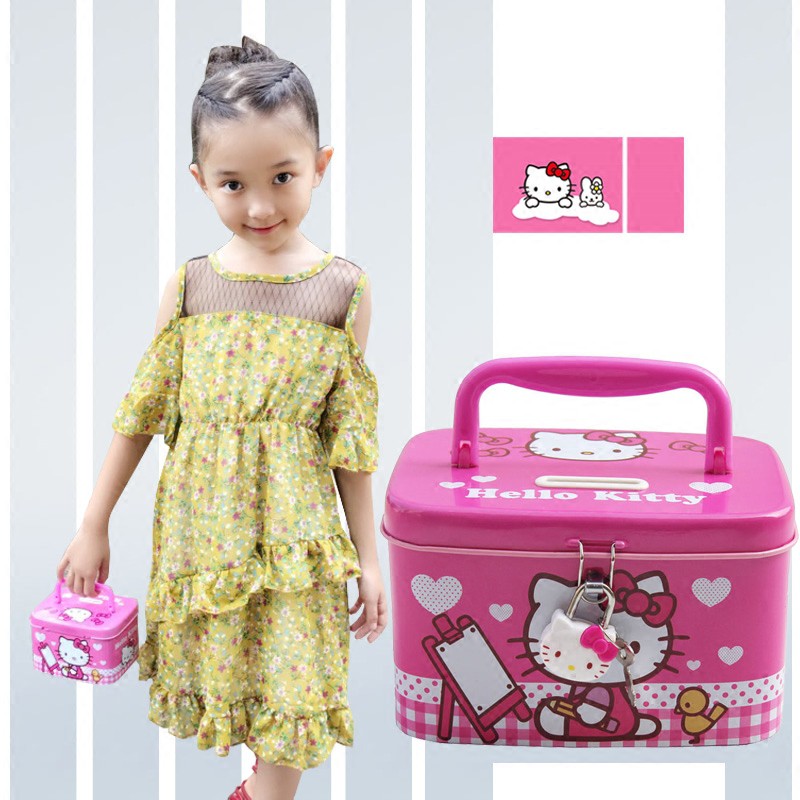 Hộp Đựng Tiền Tiết Kiệm Có Khóa Hello Kitty