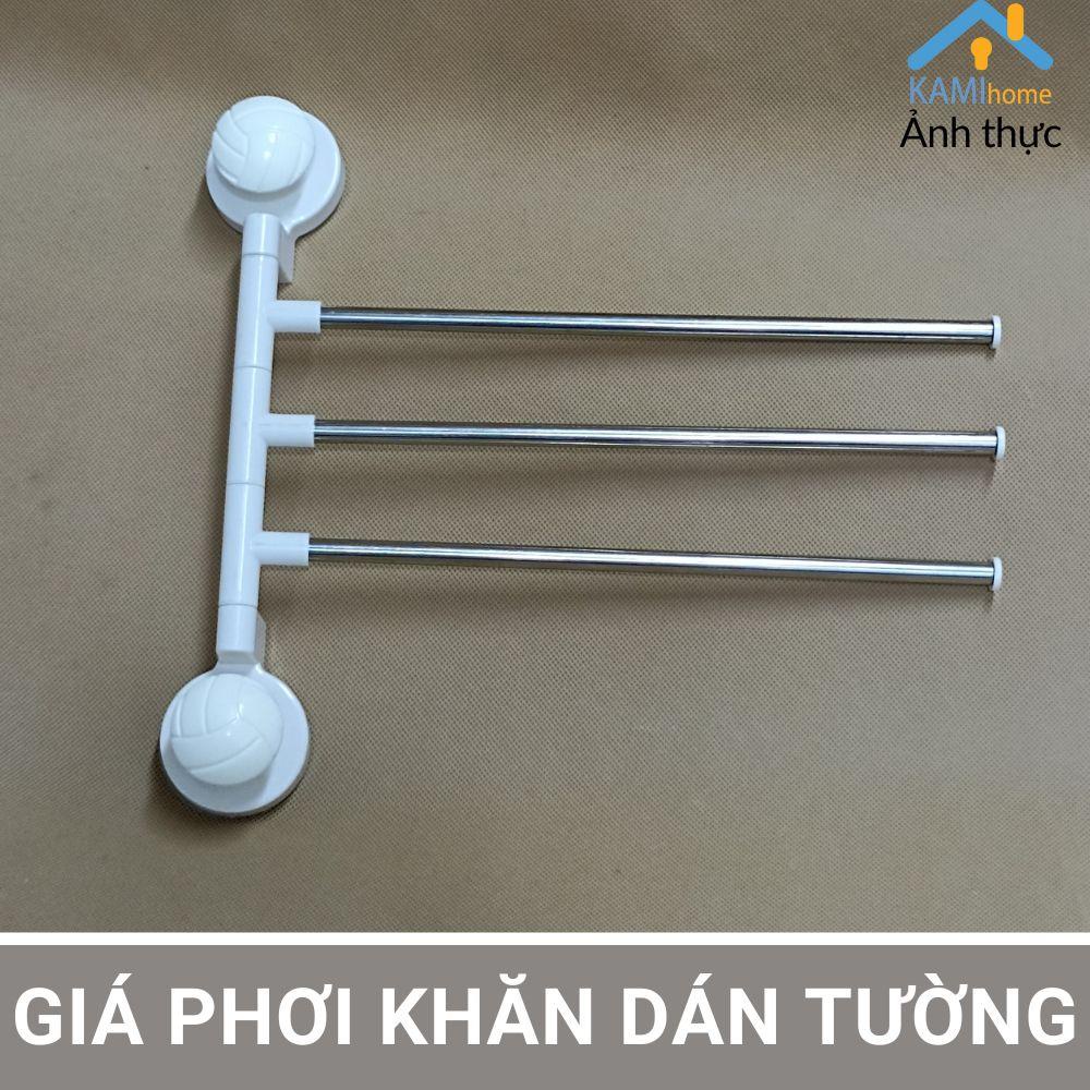 Giá phơi khăn và đồ bếp dán tường 3 Thanh kim loại lắp ghép KM 70055b