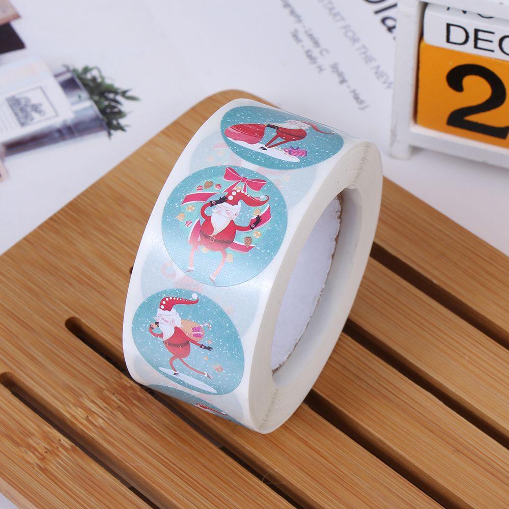 Set 500 Sticker Giấy Kraft 2.5cm Trang Trí Giáng Sinh