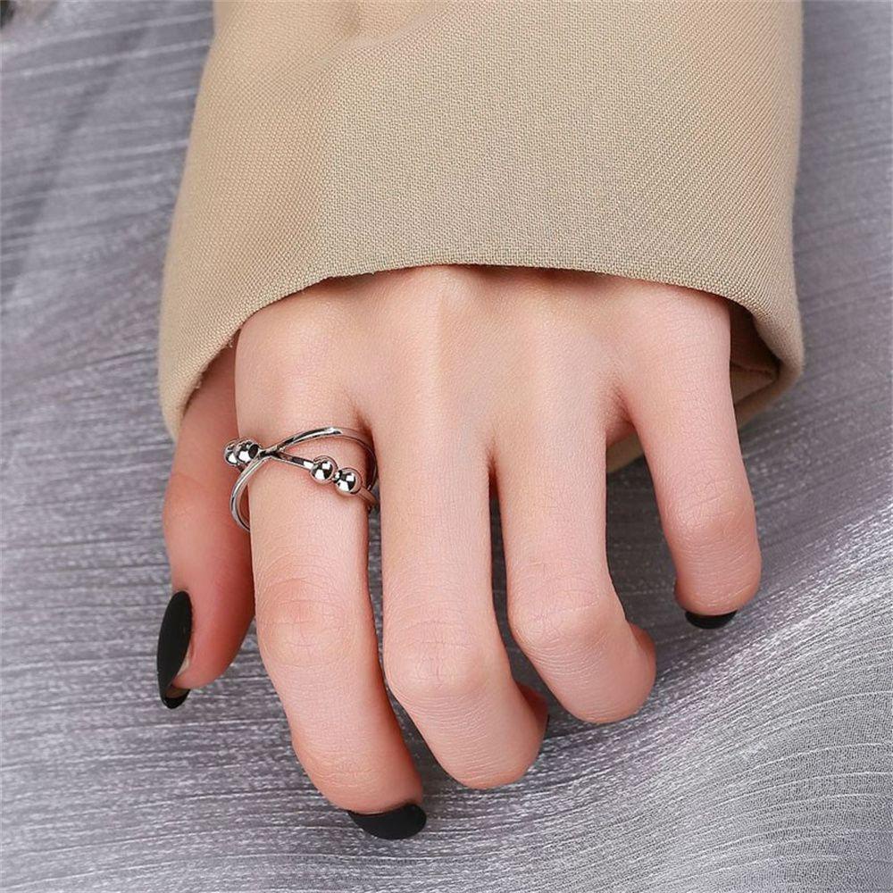Nhẫn Thiết Kế Độc Đáo Giúp Giảm Căng Thẳng|Vòng Tay Chuỗi Hạt Nhiều Màu Sắc Có Thể Điều Chỉnh Kích