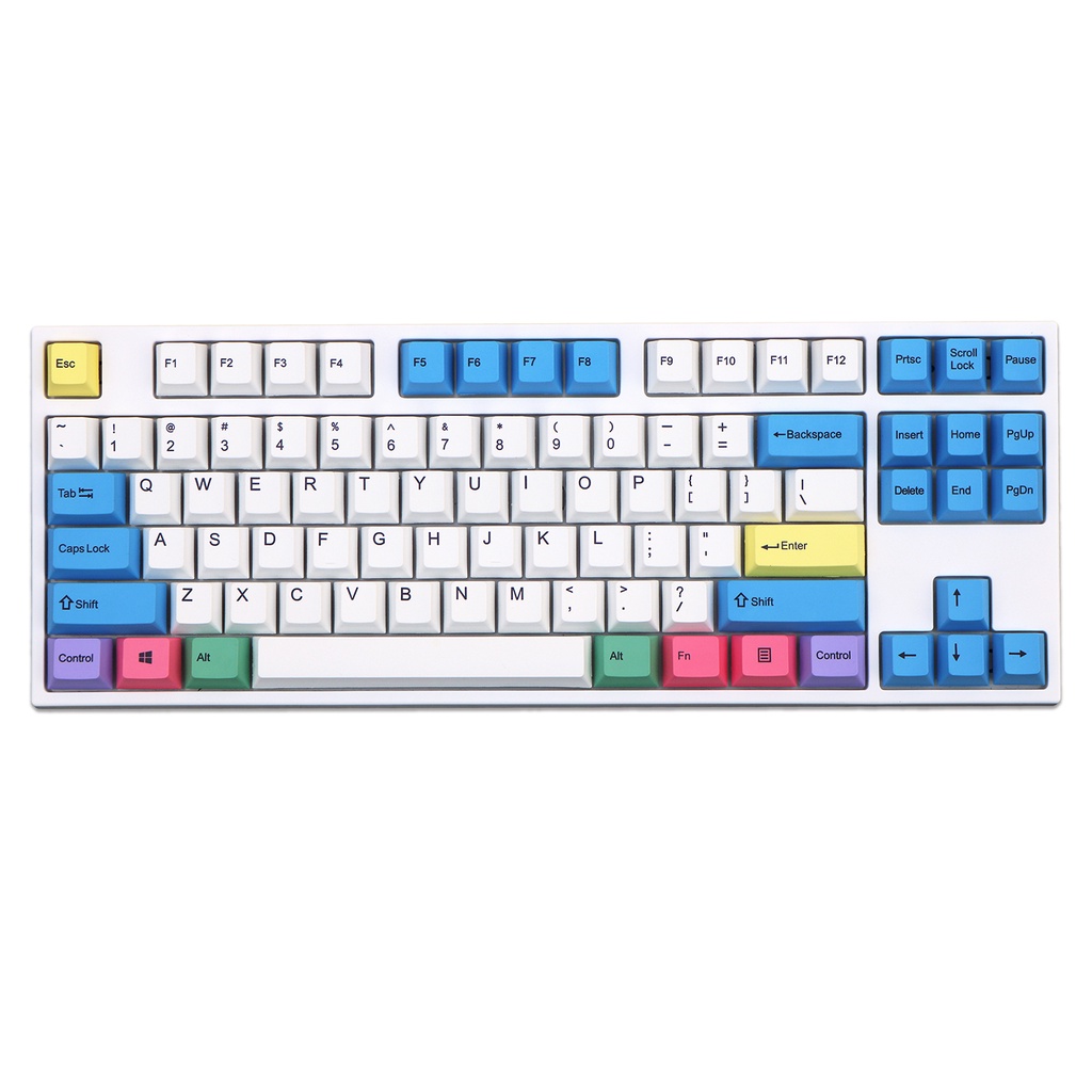 Set Keycap PBT nút bàn phím cơ phối màu Chalk, Honey Milk phù hợp nhiều layout cơ bản