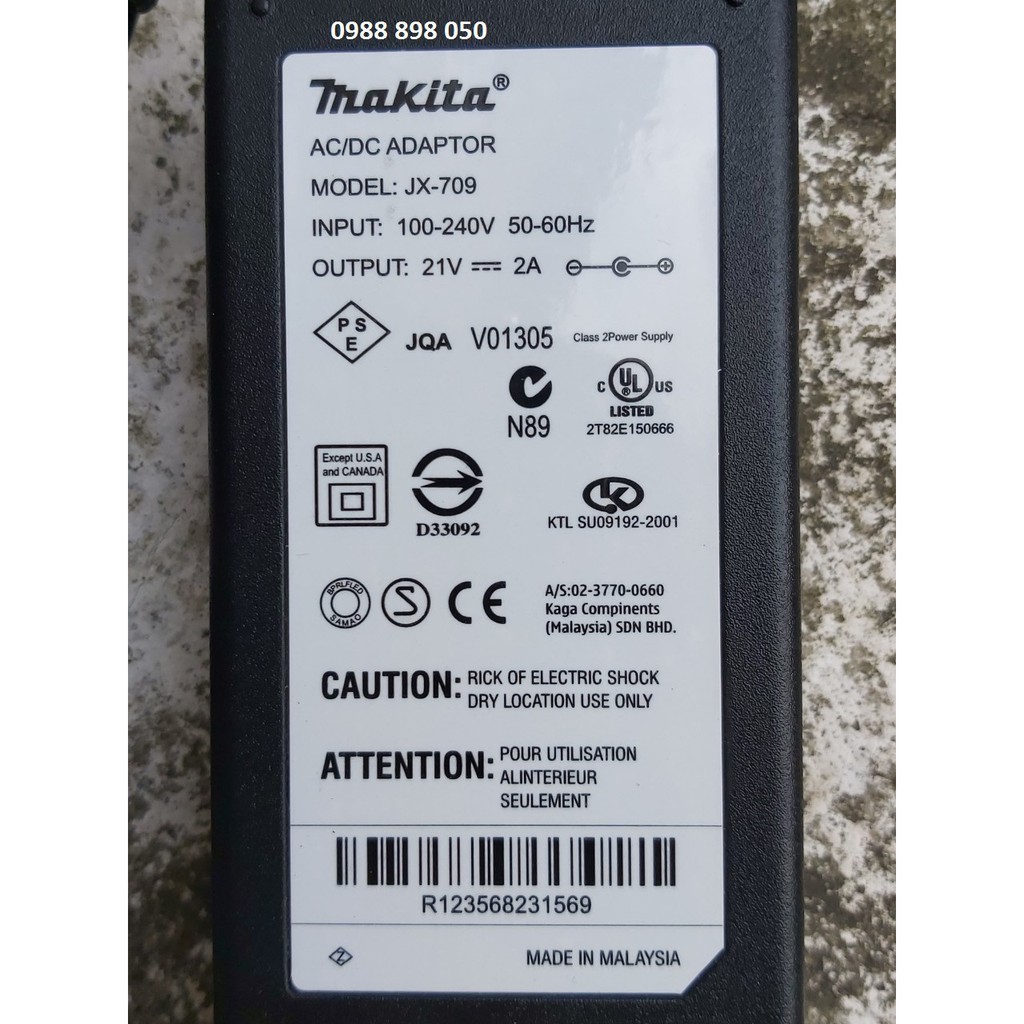 Dailyphukien192 Sạc pin máy khoan cầm tay Makita 21V 2A xịn bảo hành 12 tháng