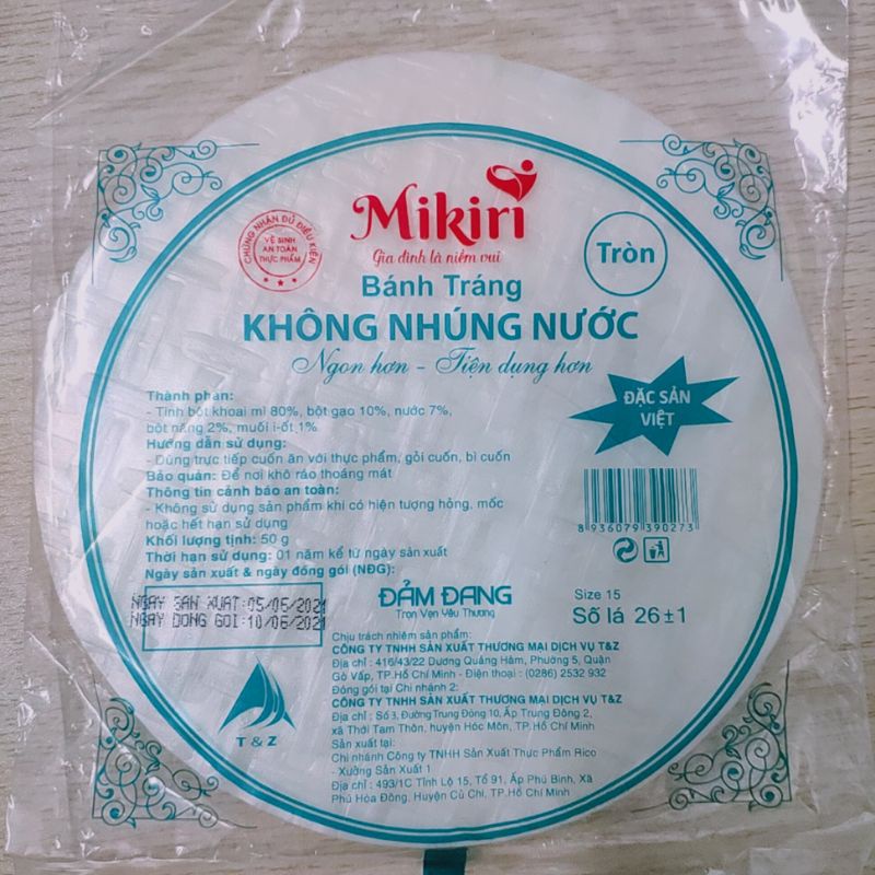 - Bánh tráng không nhúng nước Mikiri cao cấp