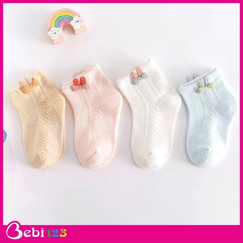 Vớ lưới cao cấp Mickey, tất Hàn Quốc hình Nơ đáng yêu cho bé