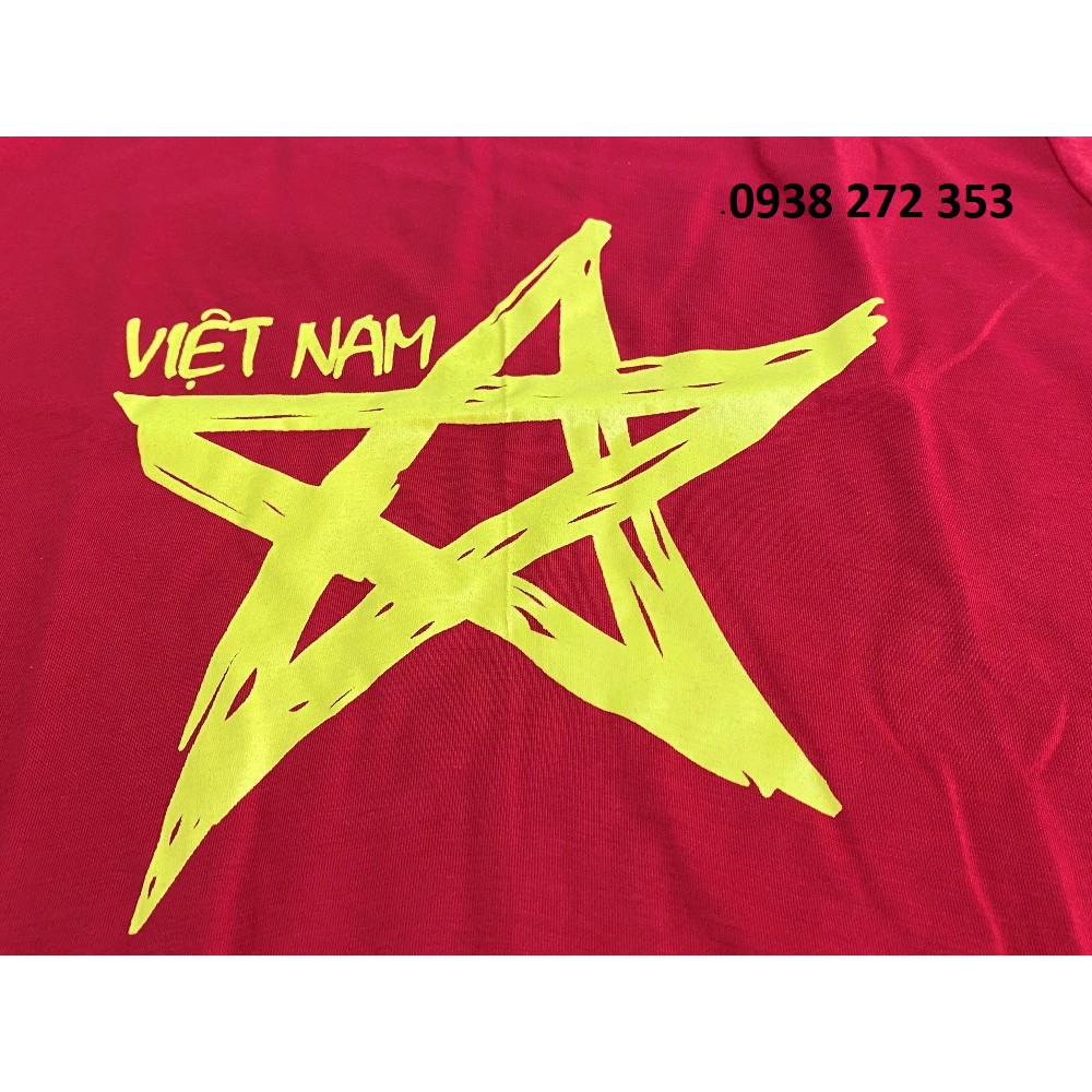 Áo cờ đỏ sao vàng (Việt Nam) Người lớn - Vải đẹp, in đẹp - AVCN-NL - Đồng phục Song Phú