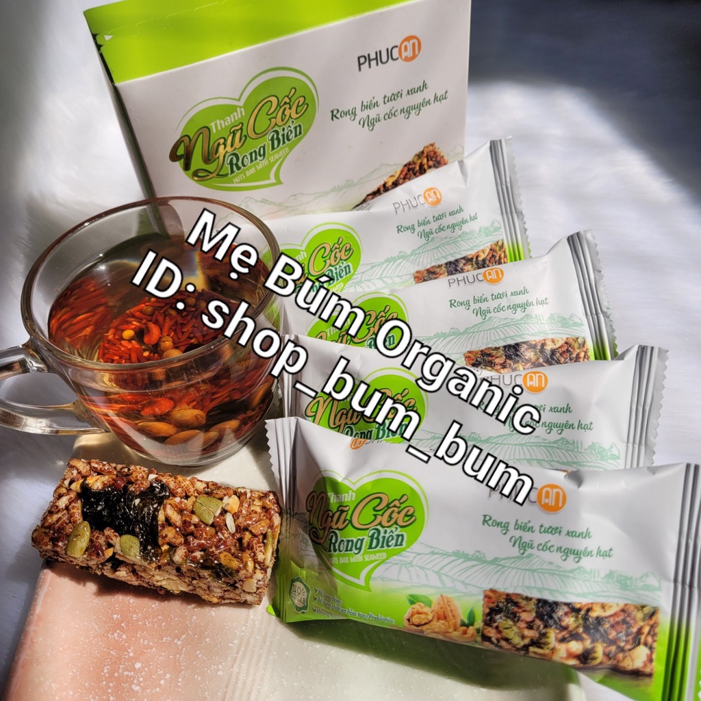 Thanh Cơm Lứt Ngũ Cốc Rong Biển Phúc An - Phù Hợp Với Người Ăn Kiên, Ăn Chay- Hộp 110g
