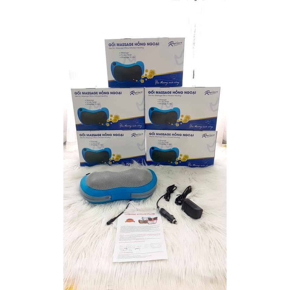 Gối massage trị liệu cổ vai gáy và chân Royalcare - đồ dùng chăm sóc sức khỏe cho gia đình