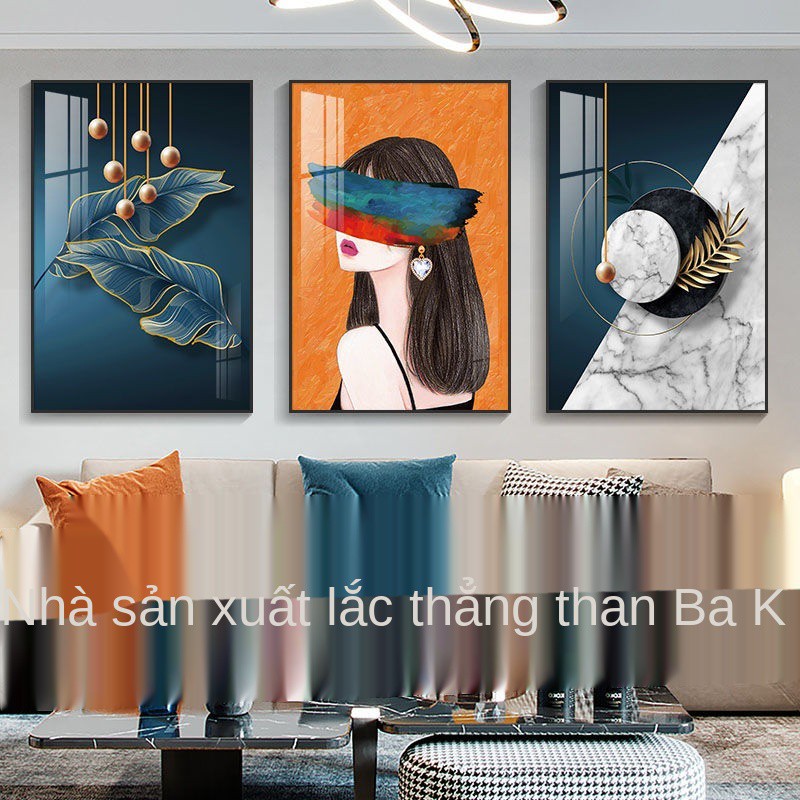 ◄○℗Bắc Âu sofa nền tường tranh trang trí trừu tượng bức đẹp bộ ba phòng ăn ngủ không khung