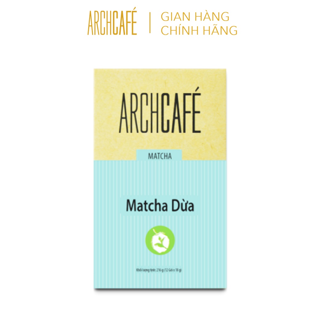 Matcha Dừa - Trà hoà tan Archcafé (hộp 12 gói x 17g)