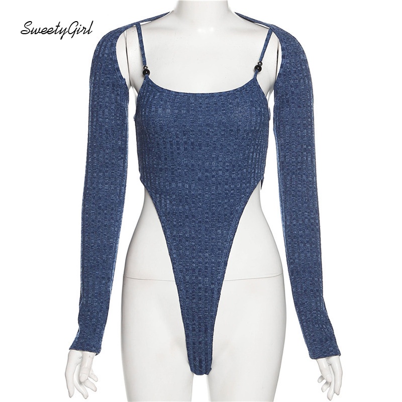 Áo Liền Quần Hở Lưng Tay Dài Màu Trơn Thời Trang Quyến Rũ Cho Nữ