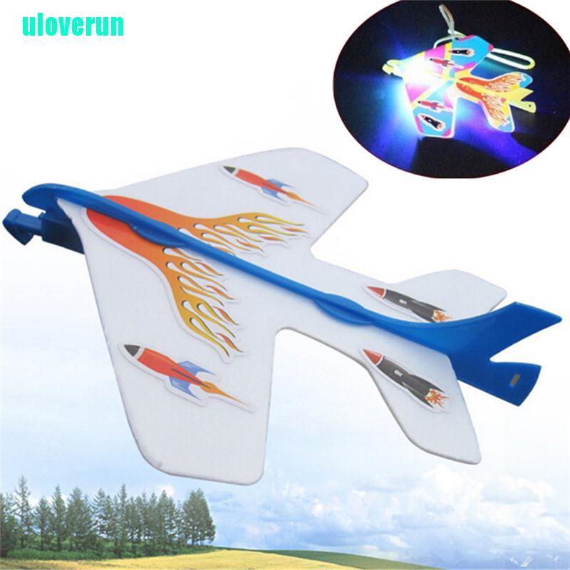 Mô Hình Máy Bay Cyclotron Bằng Xốp Đàn Hồi Có Đèn Nhấp Nháy DIY