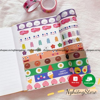 Băng dính Washi tape trang trí sổ học tập siêu dễ thương tiện lợi