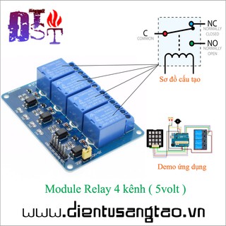 ✅ [RẺ NHẤT VIỆT NAM] ⚡ Module Relay 4 kênh - 5volt