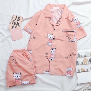 Bộ pijama đùi cộc kate thái form 40-60kg
