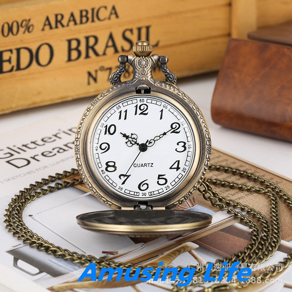 Quartz Pocket Watch Nhà Sản Xuất Bán Buôn Trực Tiếp Thạch Anh Đồng Hồ Bỏ Túi Cổ Họa Tiết Khủng Long Hoài Cổ Kỷ Niệm Bảng