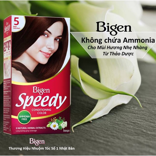 🌹Thuốc nhuộm tóc Bigen Speedy #05 nâu hạt dẻ đậm