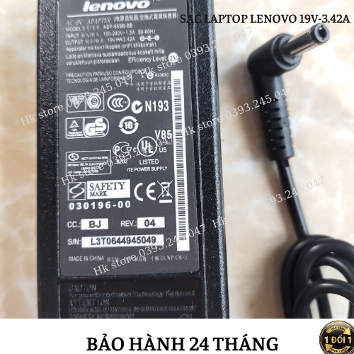 Sạc Laptop Lenovo 19V - 3.42A 65W Lenovo G230 G400 G410 G43 G450 Y300  Y400 Y410 Y430 Y450 Y510 U330 G480 G430 G530 G550