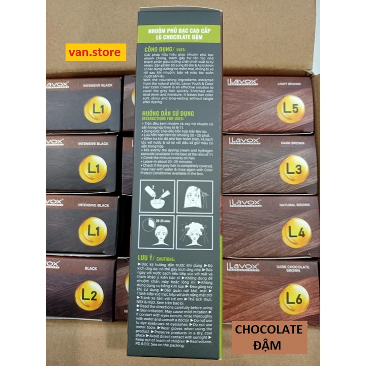 NHUỘM PHỦ BẠC DƯỠNG CHẤT THIÊN NHIÊN LAVOX - 60MLX2