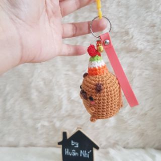 Móc khóa thú len handmade - chó Pull