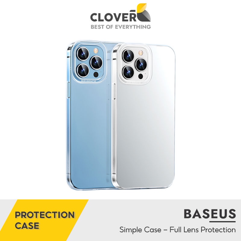 Ốp Lưng Dẻo Trong Suốt BASEUS Simple Case Chống Sốc Chống Rơi Không Ố Vàng Viền Bảo Vệ Camera Cho iP 13 Pro Max Cloverb