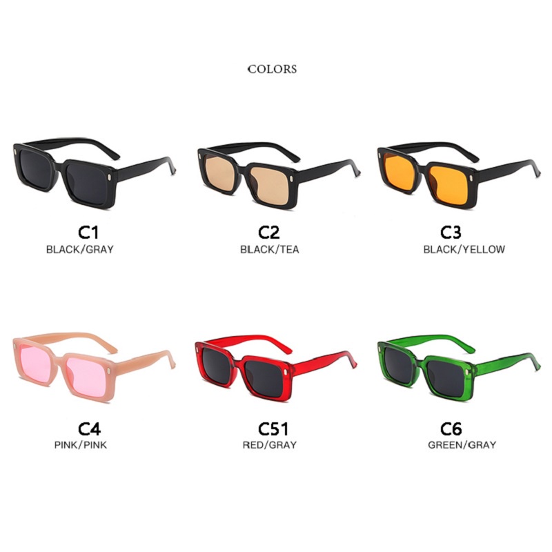 Kính Mát Gọng Vuông Nhỏ Phong Cách hip hop Thời Trang Cho Nam Và Nữ