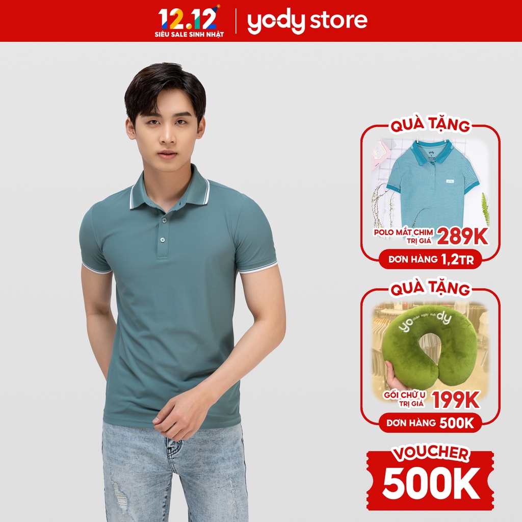 Áo phông polo nam airy cool bo kẻ YODY chính hãng - APM3959